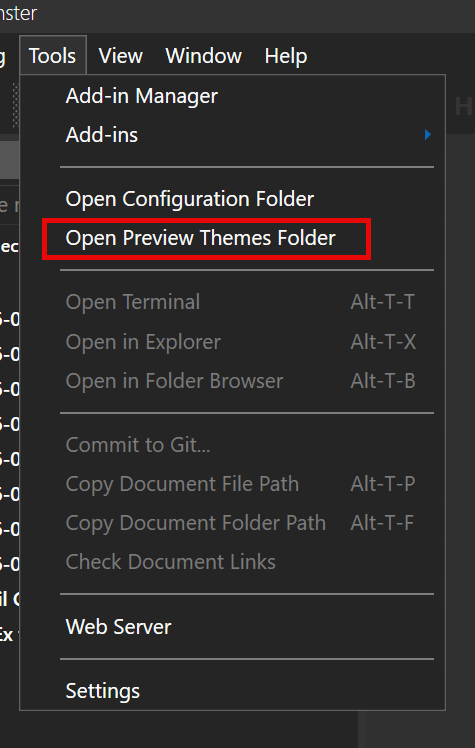 Tools→Settings